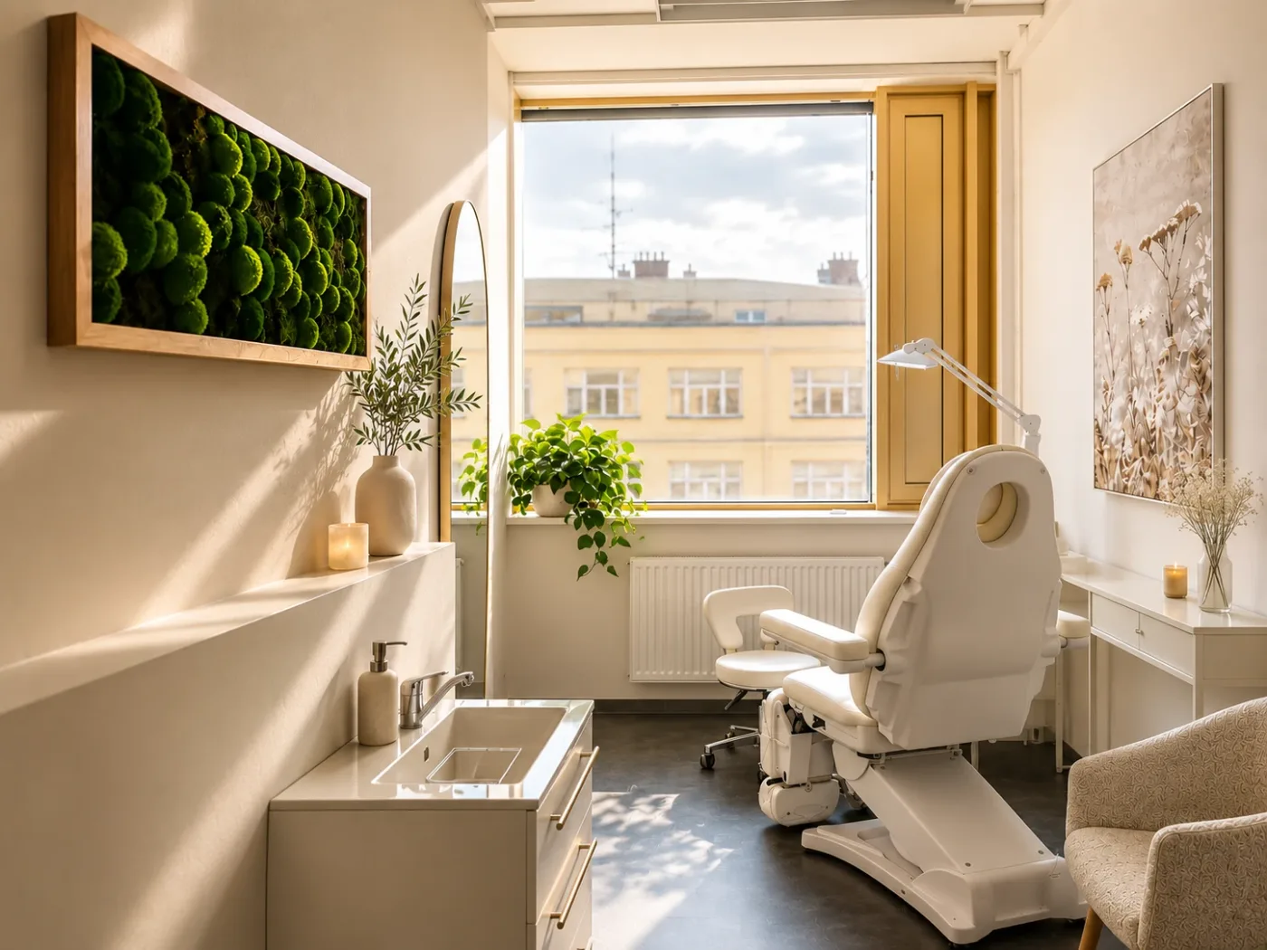 Interiér salonu Balance Pedikúra v klinice Welldent ve Zlíně